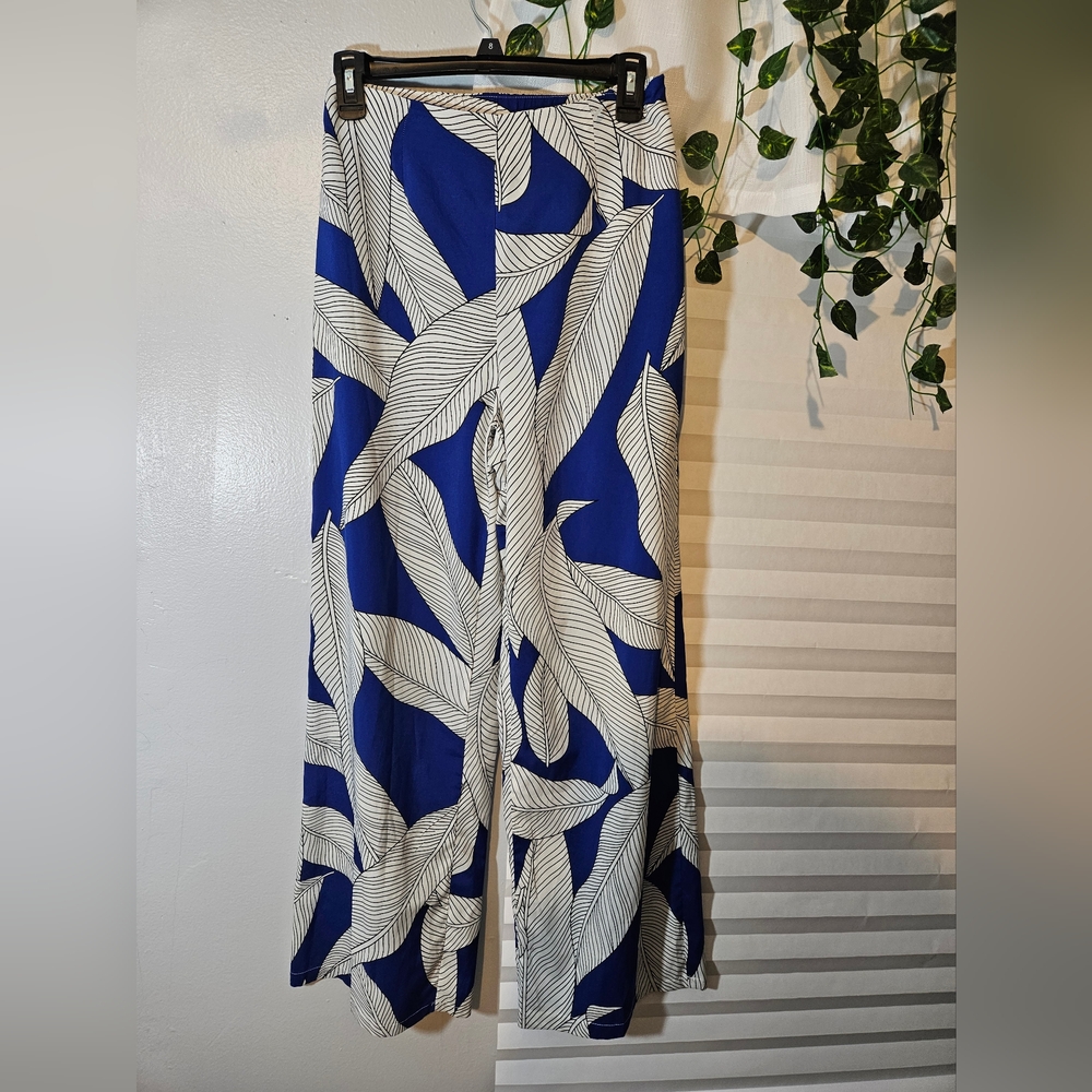 Milk And Honey Wide Leg Leaf Print Pants